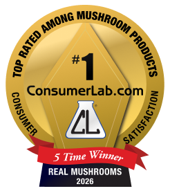 Gold badge from ConsumerLab.com with text and logo, featuring a red ribbon and black text.